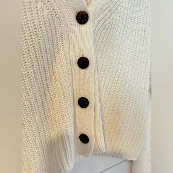 Urban Outfitters Ivory Button Up Cropped Knit Cardigan - Picture 2 of 6